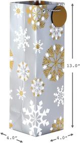 img 2 attached to Hallmark Holiday Bottle Gift Bags: Silver and Gold Snowflakes (Pack of 2) - Perfect for Wine, Olive Oil, and Tall Presents!