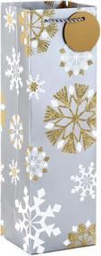 img 1 attached to Hallmark Holiday Bottle Gift Bags: Silver and Gold Snowflakes (Pack of 2) - Perfect for Wine, Olive Oil, and Tall Presents!