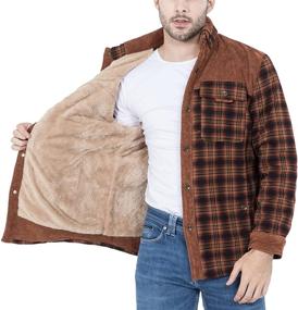 img 1 attached to 🧥 Fashion Forward: Flygo's Stylish Sleeve Fleece Flannel Men's Clothing for Shirts