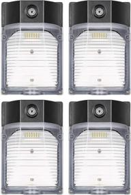 img 4 attached to Hykolity 30W LED Wall Pack Light with Photocell - Powerful 3450LM 5000K Daylight Dusk to Dawn Outdoor Security Lighting - 4 Pack