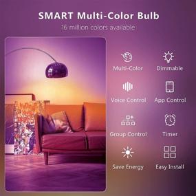 img 3 attached to E26 RGB Color Changing Smart LED Light Bulbs 2700K-6500K App WiFi Control A19 Compatible