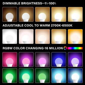 img 2 attached to E26 RGB Color Changing Smart LED Light Bulbs 2700K-6500K App WiFi Control A19 Compatible