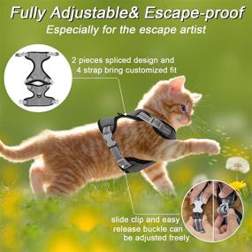 img 1 attached to 🐱 Escape Proof Cat Harness and Leash Set - Adjustable Walking Harness for Cats with Soft Breathable Mesh & Reflective Strip