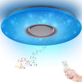 img 4 attached to 🎵 Enhanced LED Music Ceiling Light with Bluetooth Speaker, Stunning Sound Quality, RGB Color Changing, and Remote Control - Perfect for Family Parties & Home Entertainment