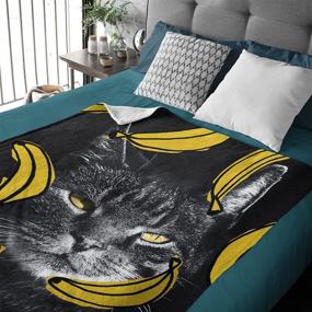img 3 attached to Super Soft Flannel Banana Cat Lightweight Throw Blanket 🍌 | Heartfelt Gift for Loved Ones | S 40x50IN, 102x127CM