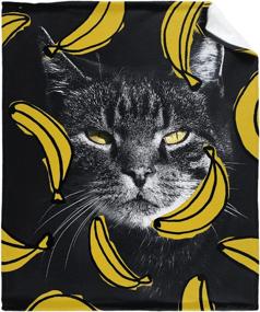img 4 attached to Super Soft Flannel Banana Cat Lightweight Throw Blanket 🍌 | Heartfelt Gift for Loved Ones | S 40x50IN, 102x127CM