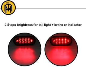 img 3 attached to 🛑 TMH 6 Inch 10 LED Smoked Lens Oval Flush Mount Red Stop Turn Signal Brake Marker Tail LED Light - Pack of 2 - Truck Trailer RV Bus - 12V - Rubber Grommet &amp; Plug Included