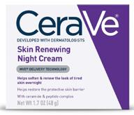 🌙 cerave skin renewing night cream with niacinamide, peptide complex, and hyaluronic acid moisturizer for face - 1.7 ounce logo