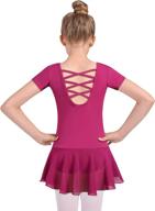 🩰 sparkling ballet dress: molldan girls dance leotards with shiny skirt, ruffle sleeve, and crisscross back logo