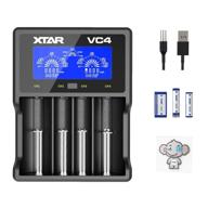 зарядное устройство для батарей xtar vc4 с универсальным lcd-дисплеем, 4 слота для 18650, 20700, 21700, аа, ааа, с, d батарей логотип