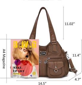 img 3 attached to 👜 Кожаные женские сумки и ручные сумки KL928 в стиле хобо с кошельками