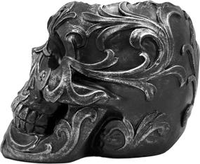 img 2 attached to 💀 Victorian Gothic Decorative Pen Holder - DWK Skull, Goth Office Supplies & Black Desk Organizers Accessories for Halloween - 5 inches