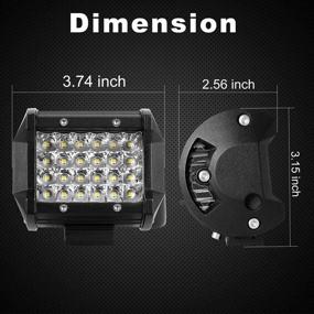 img 3 attached to 🚜 Turboo LED Pods: Powerhouse 4 Inch 72W Light Bar - Super Bright Off Road Work Light for Truck, Jeep, ATV, SUV, Boat