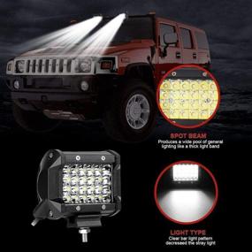 img 2 attached to 🚜 Turboo LED Pods: Powerhouse 4 Inch 72W Light Bar - Super Bright Off Road Work Light for Truck, Jeep, ATV, SUV, Boat