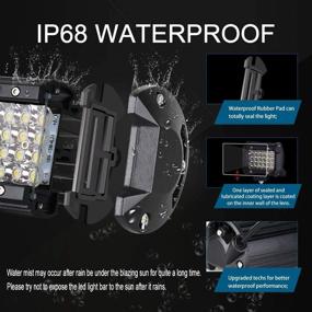 img 1 attached to 🚜 Turboo LED Pods: Powerhouse 4 Inch 72W Light Bar - Super Bright Off Road Work Light for Truck, Jeep, ATV, SUV, Boat