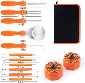 img 2 attached to 🎃 Halloween Pumpkin Carving Kit, BQYPOWER 24 Piece Professional Stainless Steel Pumpkin Cutting Tools Set for Jack-o-Lanterns - Heavy Duty Pumpkin Lantern Carving Tools with Carrying Case