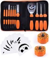 🎃 halloween pumpkin carving kit, bqypower 24 piece professional stainless steel pumpkin cutting tools set for jack-o-lanterns - heavy duty pumpkin lantern carving tools with carrying case logo