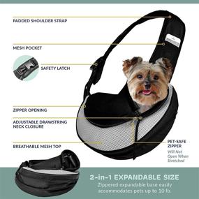 img 2 attached to Katziela Pet Carrier Sling Bag - Compact Dog, Puppy, and Cat Shoulder Backpack for Easy Travel - Essential ESA Harness Strap and Carrying Pouch - Stylish PU Leather Bottom with Convenient Mesh Pocket