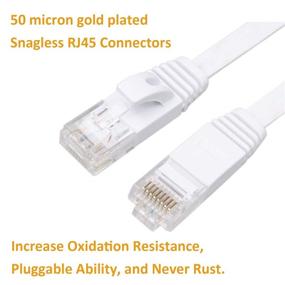 img 1 attached to 🔌 DAYEDZ 50ft Ethernet Cable, Cat 6 LAN Cable with Clips & Rj45 Connectors, Flat Slim Long Internet Patch Cord for Router, Faster Than Cat5e/Cat5, White