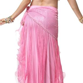 img 2 attached to ZLTdream Women's Belly Dance Hip Scarf with Long Tassels and Eye-Catching Highlights Cloth