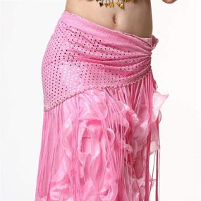 img 1 attached to ZLTdream Women's Belly Dance Hip Scarf with Long Tassels and Eye-Catching Highlights Cloth