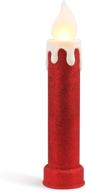🕯️ red glitter 24-inch christmas décor candle blow mold by mr. christmas logo