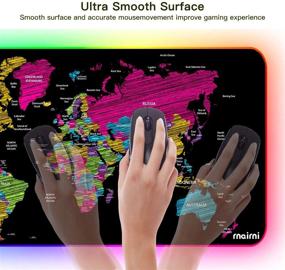 img 3 attached to 🎮 Ultimate Gaming Experience: Extended RGB Mouse Pad Mat with Lighting LED, Ultra Thin & Waterproof - 31.5'' x 15.7'' (Black Map)