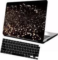 👑 aoggy macbook pro 13 inch case 2020 - compatible with model a2338 m1/a2251/a2289, glamorous glitter fluorescent color hard shell case with keyboard cover - gold logo