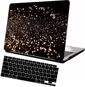 img 4 attached to 👑 AOGGY MacBook Pro 13 inch Case 2020 - Compatible with Model A2338 M1/A2251/A2289, Glamorous Glitter Fluorescent Color Hard Shell Case with Keyboard Cover - Gold