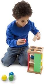 img 1 attached to 🔨 Interactive Melissa & Doug Deluxe Wooden Toy: Pound, Roll & Hammer Tower