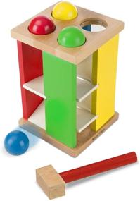 img 3 attached to 🔨 Interactive Melissa & Doug Deluxe Wooden Toy: Pound, Roll & Hammer Tower