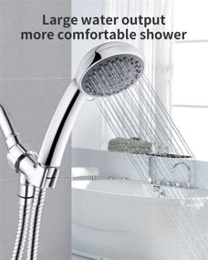 img 2 attached to 🚿 Ezelia High Pressure Shower Head with Pause Mode and Massage Spa: Ultimate Bath Experience with 5 Settings Handheld Showerhead Sprayer and 59" Stainless Steel Hose. Easy Install, CA Compliant 1.8 GPM.