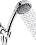 🚿 ezelia high pressure shower head with pause mode and massage spa: ultimate bath experience with 5 settings handheld showerhead sprayer and 59" stainless steel hose. easy install, ca compliant 1.8 gpm. logo