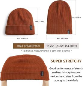 img 2 attached to 🧢 Women Men Winter Cuffed Knit Beanie Hats | Stretchy Soft Classic Skull Ski Cap | Warm Watch Hat