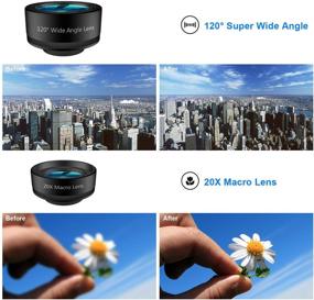 img 2 attached to 📷 AIKEGLOBAL Phone Camera Lens [Upgraded Version] - 4 in 1 iPhone Lens: 18X Zoom Telephoto, 120°Wide Angle, 20x Macro & 198°Fisheye Lens for iPhone X XS, Samsung, Android