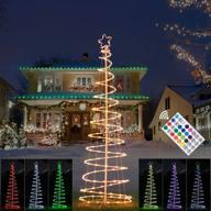 🎄 6ft spiral lighted christmas tree with remote & timer - multiple color modes for porch decorations - led tree logo