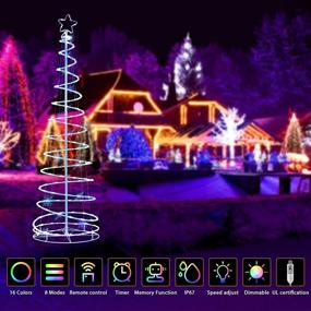 img 2 attached to 🎄 6ft Spiral Lighted Christmas Tree with Remote & Timer - Multiple Color Modes for Porch Decorations - LED Tree