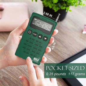 img 1 attached to 📻 Green Portable Pocket Radio with Large LCD Screen, Auto-Scan, SOS Alarm, Sleep Timer, Headphone Jack - Battery Operated AM FM Shortwave Radio for Home and Outdoor with Best Reception