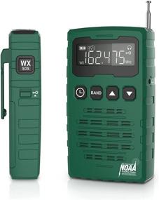 img 4 attached to 📻 Green Portable Pocket Radio with Large LCD Screen, Auto-Scan, SOS Alarm, Sleep Timer, Headphone Jack - Battery Operated AM FM Shortwave Radio for Home and Outdoor with Best Reception