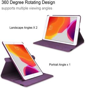 img 2 attached to IPad Air 1St Generation Case Compatible Models A1474 A1475A1476 MD785LL/A MD876LL/A 360 Rotating Stand With Wake Up/Sleep Function (Purple)