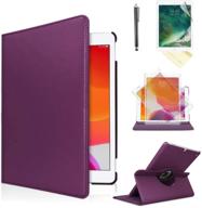 ipad air 1st generation case compatible models a1474 a1475a1476 md785ll/a md876ll/a 360 rotating stand with wake up/sleep function (purple) logo