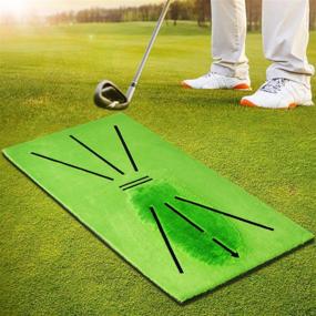 img 4 attached to 🏌️ BNT Golf Training Mat for Swing Detection, Batting, and Analysis – Correct Your Swing Path. Golf Hitting Mat with Shock Absorbent Rubber Soft Base – Ideal for Indoor/Outdoor Golf Practice. Turf Golf Mat for Precision and Performance.