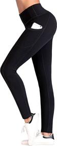 img 3 attached to 🩳 IUGA Women's High Waist Yoga Pants with Pockets - Tummy Control, Workout Leggings for Women - 4 Way Stretch Yoga Leggings with Pockets