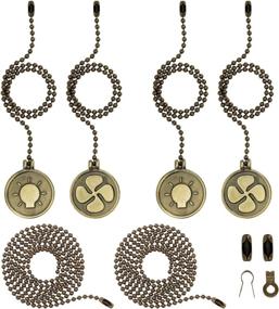 img 4 attached to 🔗 Bronze Ceiling Fan Pull Chain Set - 2 Pairs of Alphatool 12-Inch Light Bulb & Fan Shaped Pull Chains with 2 Additional 36-Inch Bead Pull Chain Extensions and 4 Extra Connectors for Ceiling Light Lamp Fan