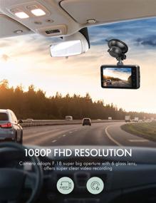 img 2 attached to COGA 2021 Автомобильная камера Dash Cam 1080P FHD с ночным видением и WDR - надежная автомобильная камера для повышения безопасности.