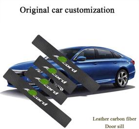 img 2 attached to XITER For Honda Accord 2012-2021 Carbon Fiber Leather Car Door Sill Scuff Plate Guard Sills Door Entry Guard Protector Trim Autoparts Accessories 4PCS (SILVER)