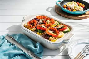 img 1 attached to 🍽️ Cook in Style: Creuset Stoneware Rectangular Platter in Elegant White