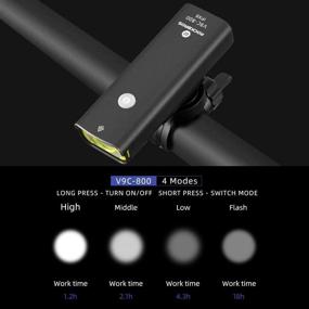 img 3 attached to ROCKBROS Bike Headlight: USB Rechargeable 400/800 Lumen Waterproof Bicycle Light with 4 Modes