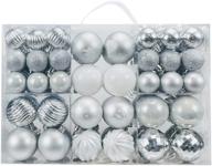 🎄 aogu 86 pcs silver shatterproof christmas tree ball ornaments set - holiday decorations for trees, home party, and garlands - includes hanging ball ornaments hooks логотип