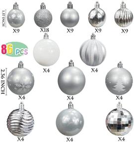 img 2 attached to 🎄 AOGU 86 Pcs Silver Shatterproof Christmas Tree Ball Ornaments Set - Holiday Decorations for Trees, Home Party, and Garlands - Includes Hanging Ball Ornaments Hooks